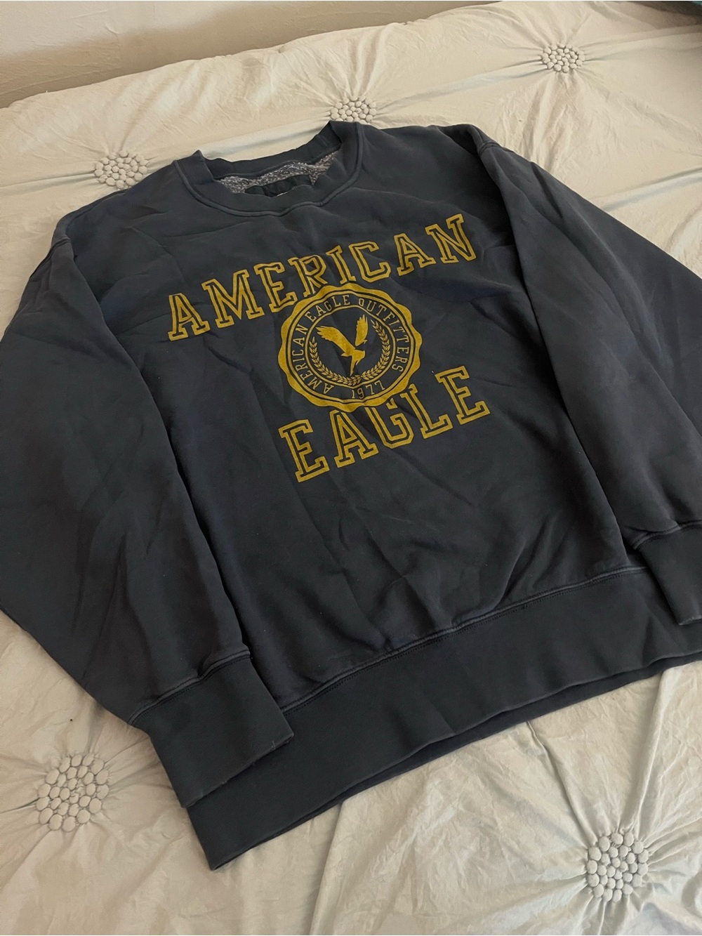 American Eagle Outfitters Navy Blue Logo Crewneck Sweatshirt